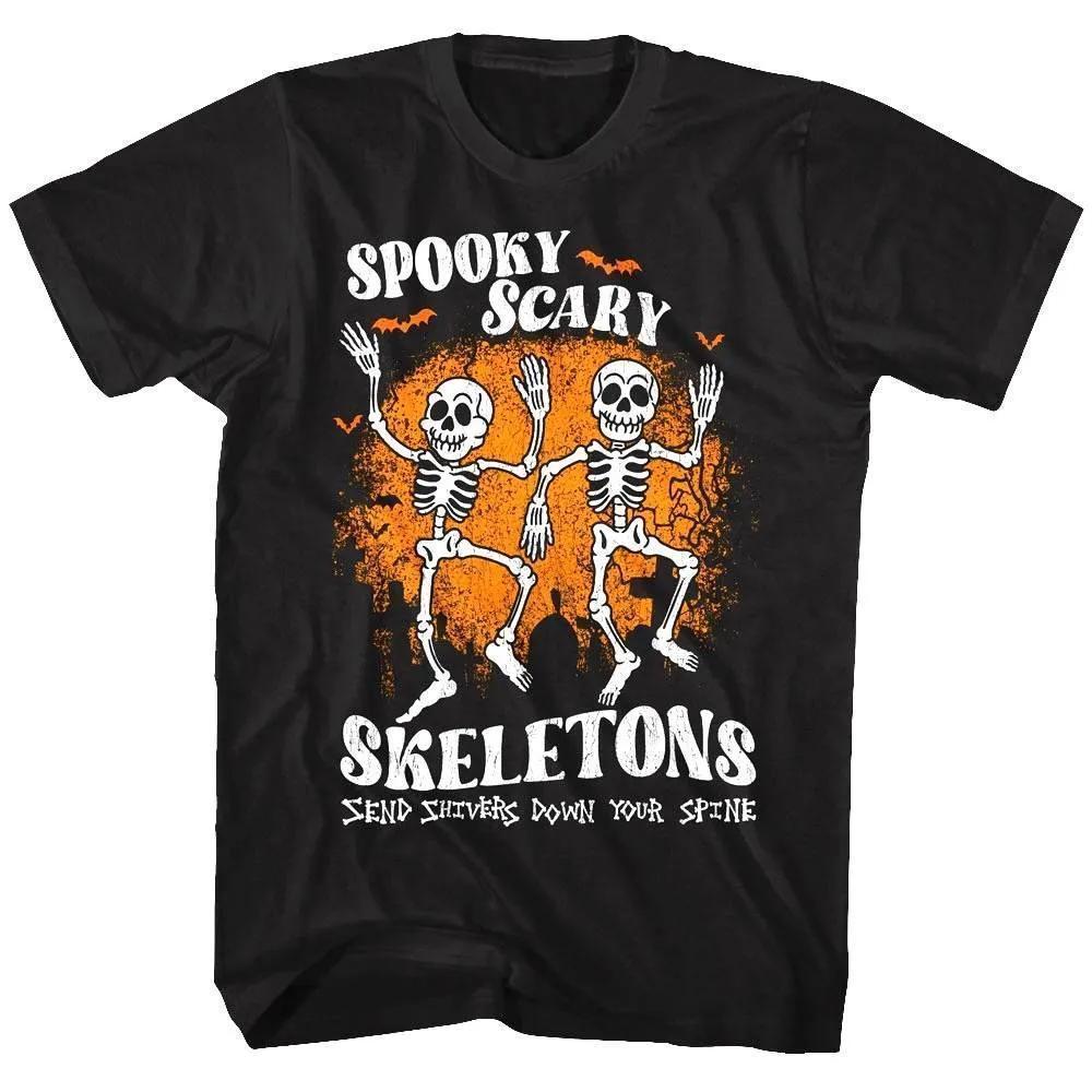 Spooky Scary Skeletons Graveyard Bats Unisex T Shirt